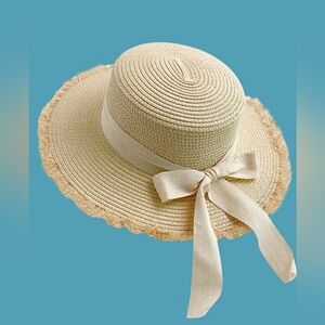 NWT - Belle Poque Straw Hat with Bow.